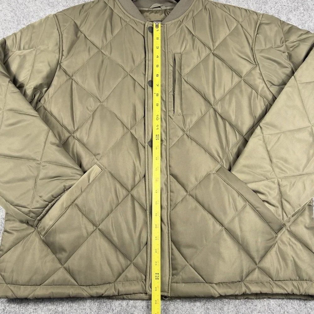 Banana Republic Men's XXL Quilted Bomber Jacket Olive Diamond Full Zip